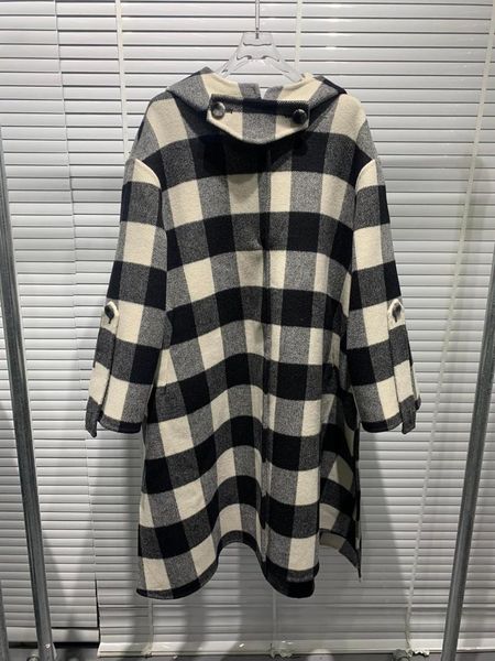 

2020fw autumn new women plaid cashmere luxury jacket coat female casual outerwear gdnz 10.25, Black