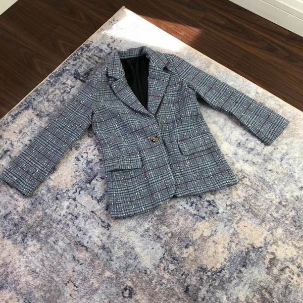 

ins women coat plaid wool office lady slim single breasted womens jackets / coats1, White;black