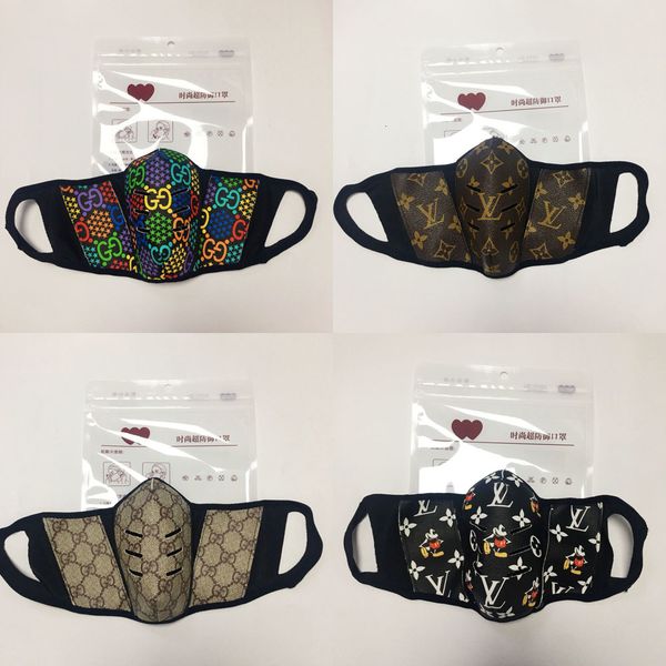 

designer anti-dust cotton mouth face mask 8style protective masks facemask man woman wearing black fashion