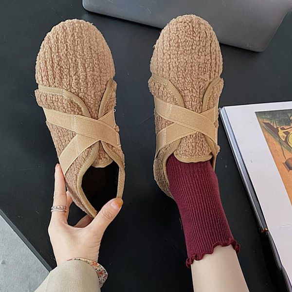 

round toe shoes woman 2020 all-match loafers fur casual female sneakers slip-on flats modis new winter slip on moccasin dress, Black