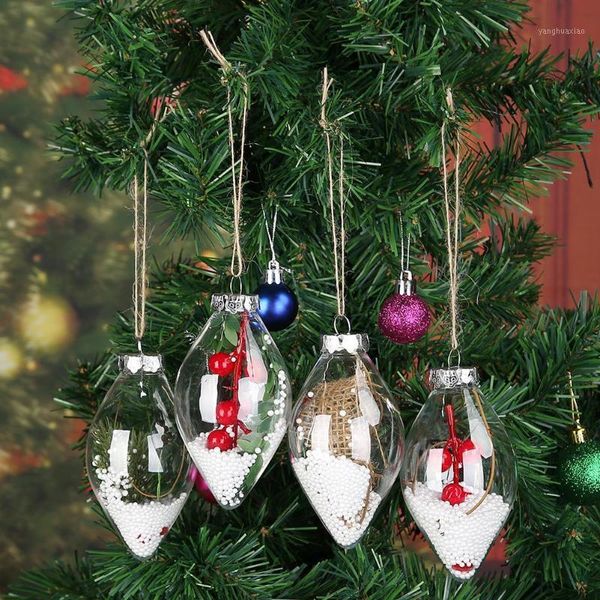 

christmas decorations soft plastic clear 2021 xmas snow ball trees hanging ornament navidad for home year party supplies1