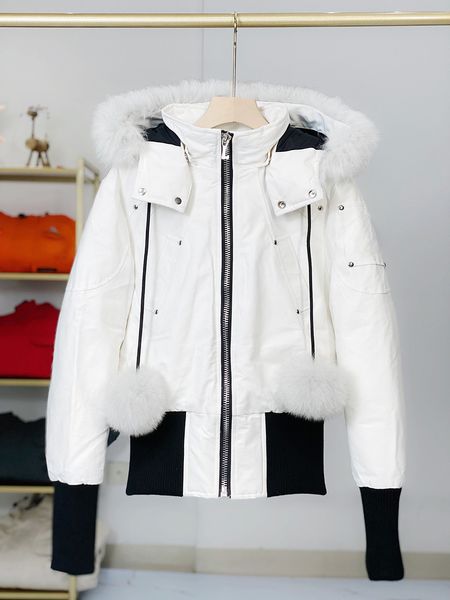 

french winter jacket down coat with woft fur windbreaker clothes for women's mens puffer parkas north femme glossy, Black