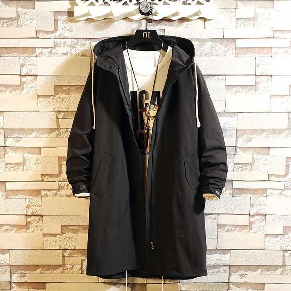 

2020 casual mens windbreaker jackets long trench coat for men spring autumn winter clothes1, Tan;black