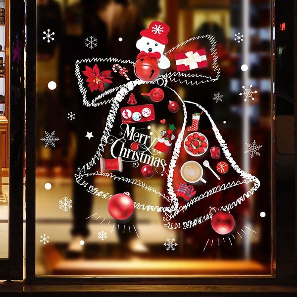 

wall stickers [shijuekongjian] christmas window diy bellls snowflakes decals for bedroom market shop glass festival decoration