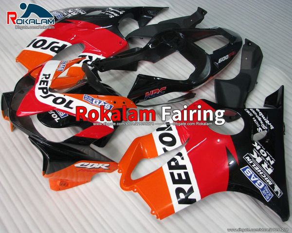 

for honda fairings cbr600f4i cbr600 f4i cbr 600f4i 2001 2002 2003 01 02 03 cbr 600 moto red black orange fairing (injection molding)