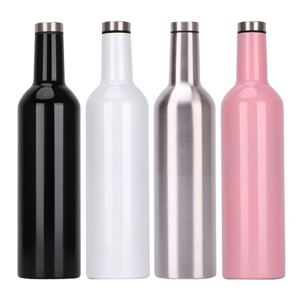 

6styles 750ml bottle 304 stainless steel insulated double walled vacuum hip flask beer wine outdoor travel portable cups a05