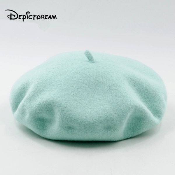

wool vintage warm wool winter women beret french artist beanie hat cap for sweet girl gift spring and autumn hats t200104, Blue;gray