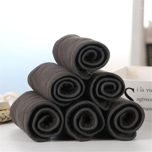 

cloth diapers 10pcs reusable bamboo charcoal with button 4 layers washable liner inserts for infant borns toddler baby care1