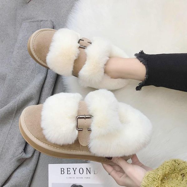 

boots winter women's warm snow sheepskin inner lining comfortable soft leather, Black