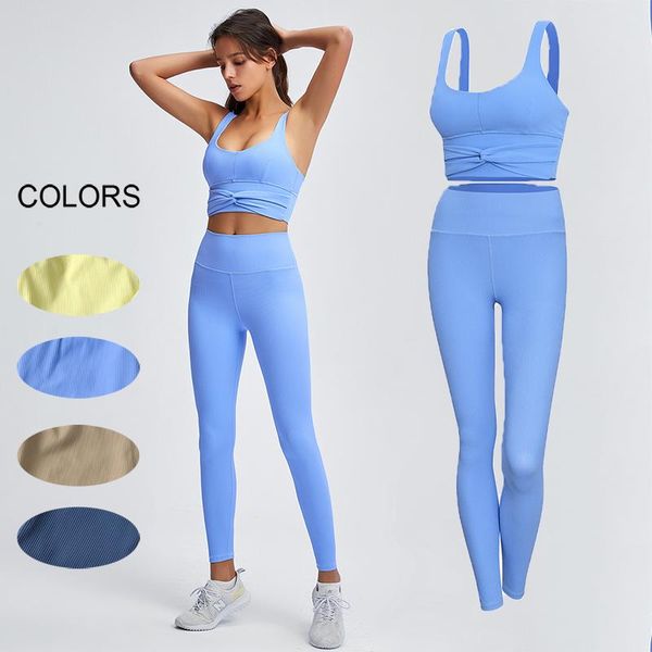 

yoga outfits women set gyms clothing sport bra fitness leggings high waist pants running crop striped tracksuit sportswear, White;red