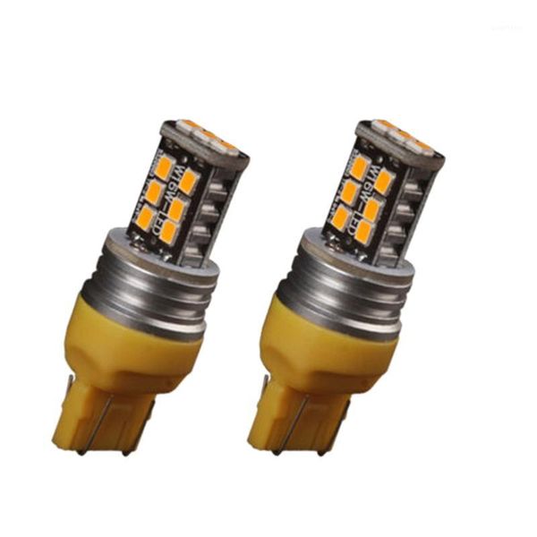 

2pcs amber/yellow 7443 7440 high power 15w non-polarity led turn signal light bulb1