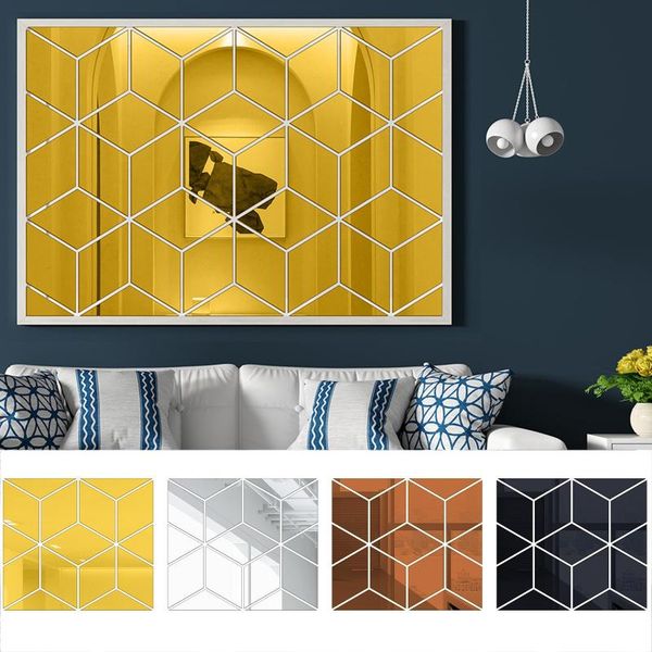 

40# splicing background wall mirror wall sticker decorative stickers stickers home decoration vintage mirror deco