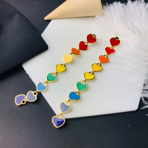 

popular love long pendant epoxy fashion designer earrings luxury designer jewelry women earrings, Golden