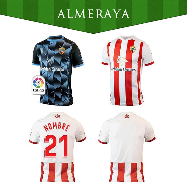 

20 21 almeria home soccer jersey uniform union deportiva away jersets guti nombre sekou munoz chema lazo gaspar petrovic football shirt, Black;yellow