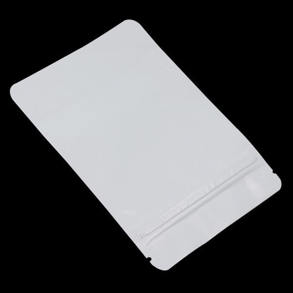 

150pcs lot matte white pure aluminum foil standup pouch ziplock bag reclosable dried fruit packaging 9 size h bbykeu