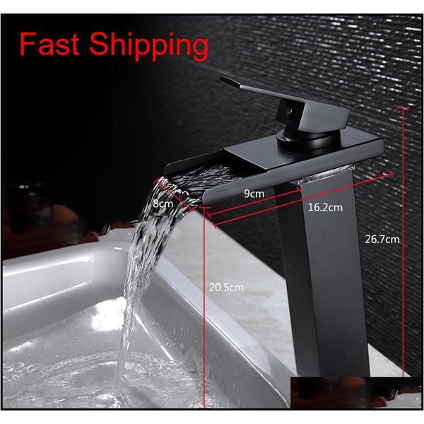 

10.6" black water powered led faucet bathroom basin faucet brass mixer tap waterfall faucets ho qylqde dh_seller2010