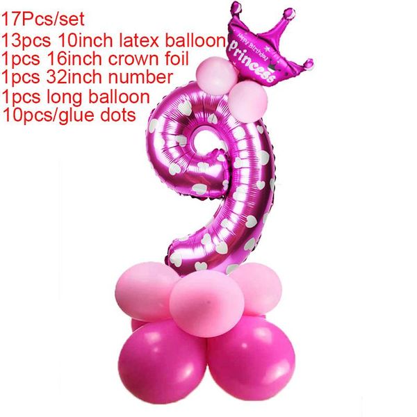 

1set birthday party decorations kids number balloons 1st birthday ballons for baby shower girl foil balloon for parties globos jllyah