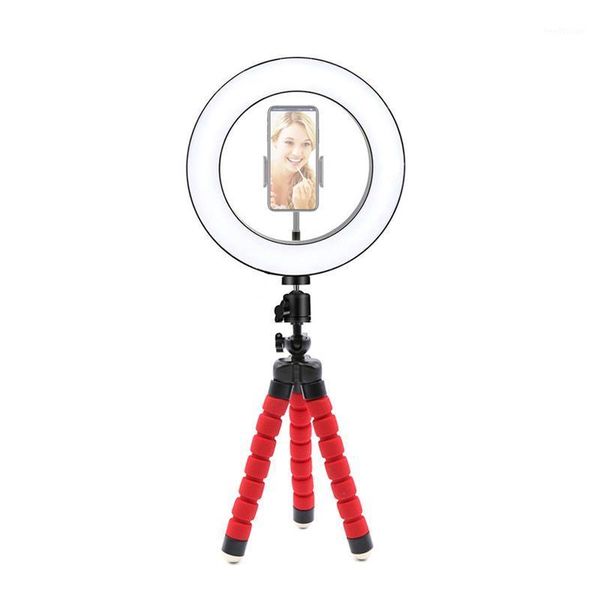 

16cm 26cm led selfie ring lamp ring fill light with mini ocs tripod holder with clip for phone youtube makeup video live1
