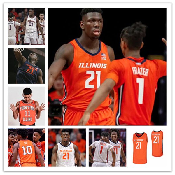 

custom illinois fighting illini basketball jersey demetri mccamey deon thomas james augustine malcolm hill dee brown illinois jersey, Black