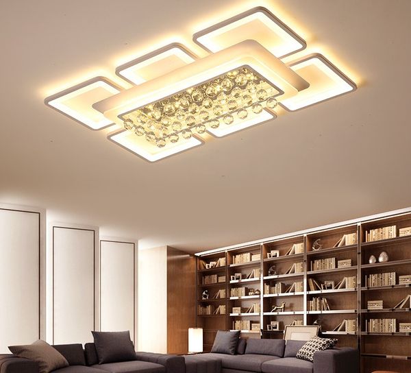 Il lampadario a bracci di cristallo principale moderno acrilico bianco si illumina per la lampada moderna del soffitto della lampada del salone Trasporto libero