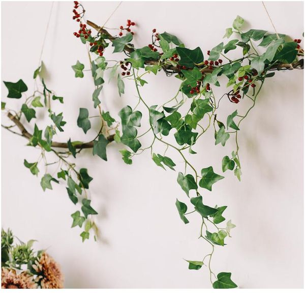 

230cm artificial creeper green leaf ivy vine for home garden flower decorations party flower rattan leaf grala bbypra