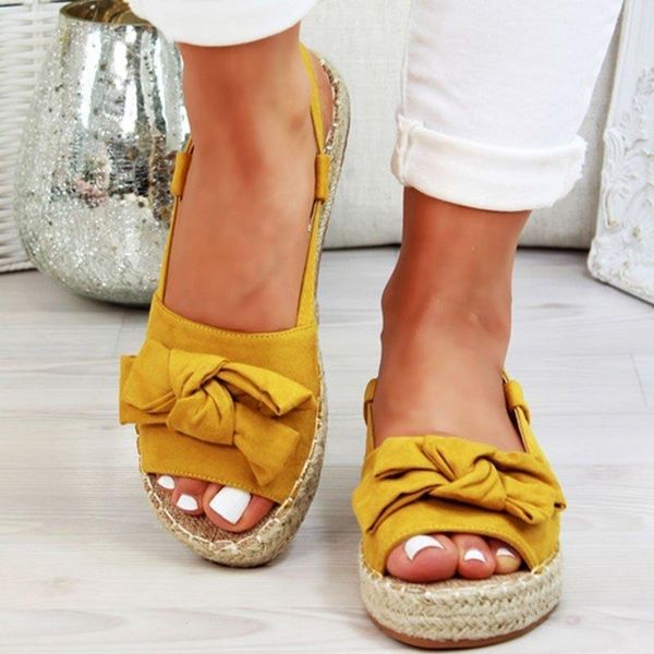 

monerffi hemp womens sandals flats sandals for summer shoes woman peep bow casual shoes sandalias mujer for women y200405, Black