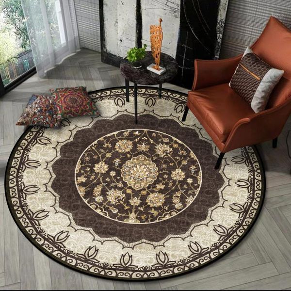 

carpets fashion soft area rug round carpet retro american persian brown decoration bedroom rugs and for home living room mat1