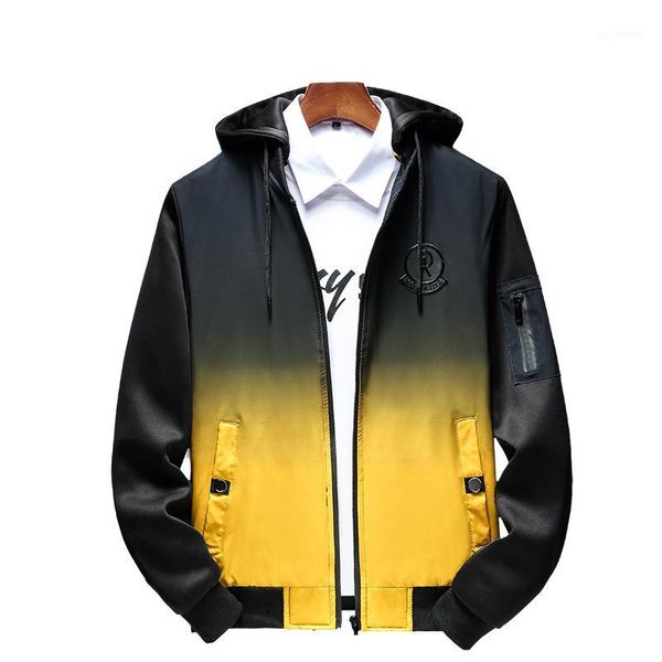 

spring hoodies jackets windbreaker jacket fashion gradient ramp coat men wear korea style students jackets1, Black;brown