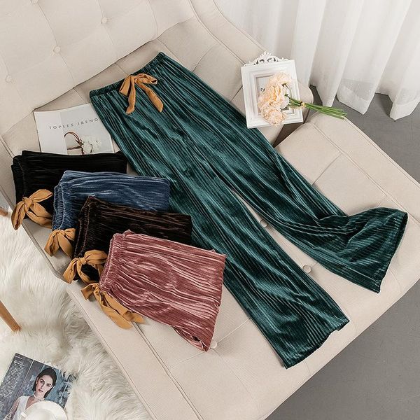 

women velour bottoms autumn winter solid pajamas female velvet pants loose sleep casual soft home clothing kg-1012, Black;red