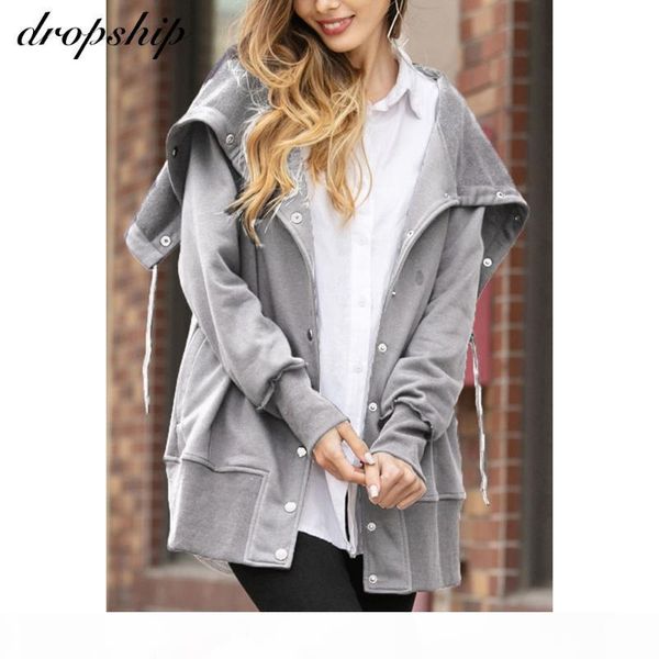 

осень и зимняя свободная женщина с капюшоном parkas куртка женский жилет без рукавов зимнее пальто женщины сплошной цвет плюс размер женской, Black