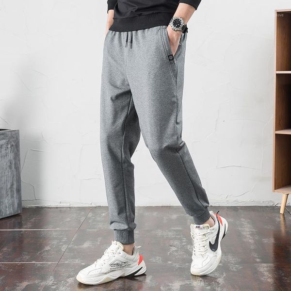 

men's drawstring drawstring sports casual solid color trousers leather rope conventional fashion comfortable simple1, Black