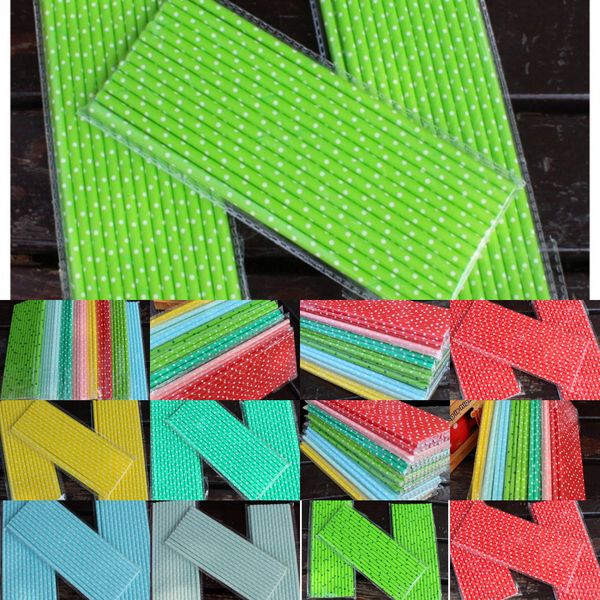 

dot paper drinking straws straight disposable eco-friendly biodegradable pipes for birthday wedding party environmental oh3ej