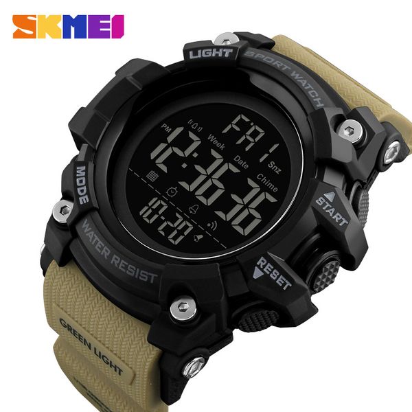 

skmei men's sports watch fashion digital mens watches waterproof countdown dual time shock wristwatches relogio masculino 201125, Slivery;brown