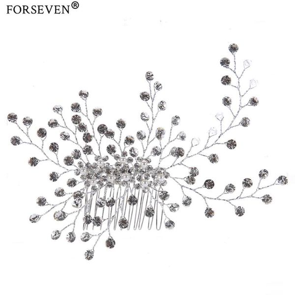 

1pc crystal twig style hair comb beautiful women hair accessories party decoration wedding tiara bridal accessories, Golden;silver