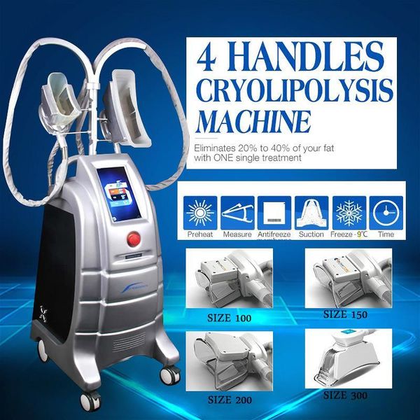 

4 handles cryolipolysis fat e machine slimming cavitation machine cryotherapy fat reduction machine ce dhl