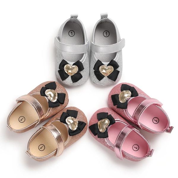 

shiny baby girl shoes lovely bowknot shoes anti-slip sneakers kids soft sole toddler princess
