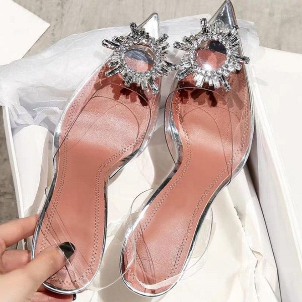 

summer women pumps transparent rhinestone pointed high heel shoes woman casual shoes ladies stiletto party wedding1, Black