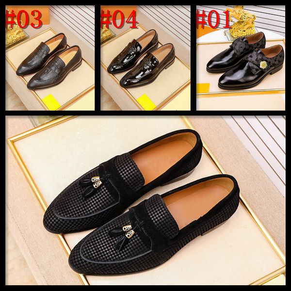 

designer men dress shoes gentlemen british style paty leather wedding shoes luxury men flats leather oxfords formal shoes, Black