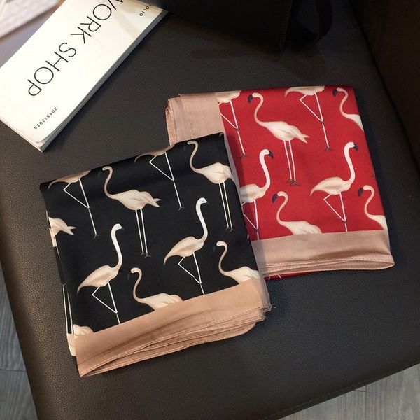 

70cm fashion animal print kerchief hair scarf for women silk satin hijab scarves square headband cute bag scarfs for ladies 2020, Blue;gray