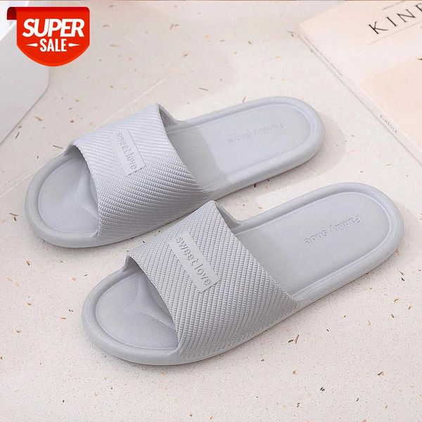 

indoor slippers women concise non-slip bath slides couple men summer home slippers solid color casual shoes woman #tv6u, Black