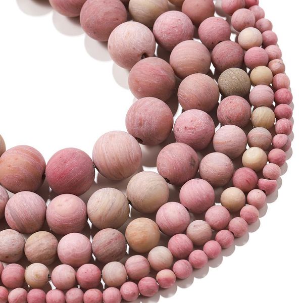 

1strand lot 4 6 8 10mm matte red rhodonite stone serpenggiante round loose spacer bead for bracelet jewelry makings supplies h bbygue