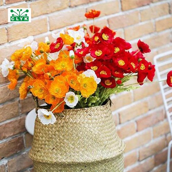 

artificial flower bouquets corn poppy flowers rhoeas&coquelicot bunches for diy home wedding decoration 1 bouquet/bag