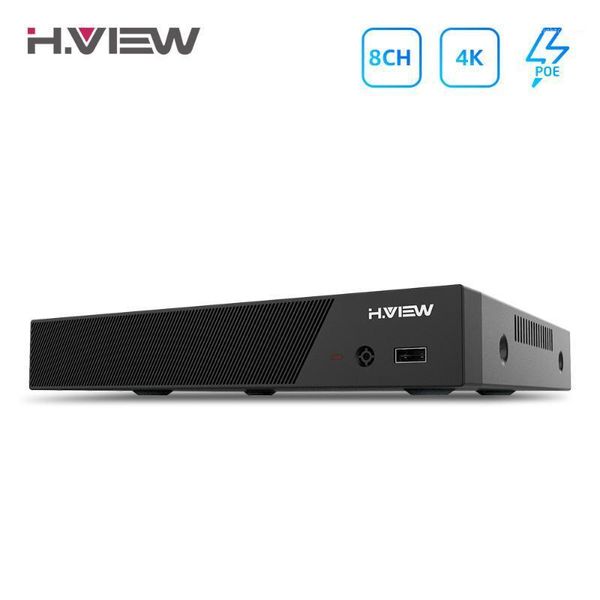 

kits h.view 4k 8ch poe nvr cctv security system h.265 video audio recorder 8mp network surveillance for ip camera onvif1, Black;white