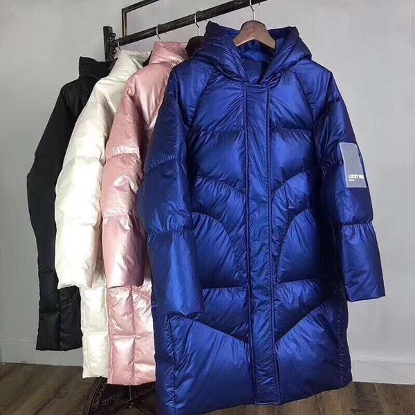 

women's down & parkas 2021 winter warm jacket women clothing thick long oversized coat hooded korean female plus size puffer, Black