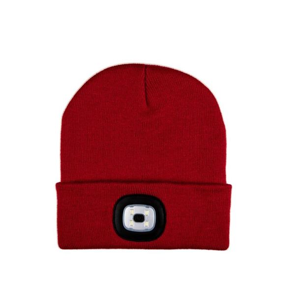 

men women usb rechargeable led beanie hat with light jogging camping keep warm washable outdoor sports winter biking dog walking