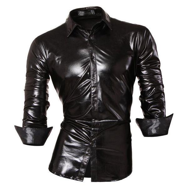 Jeansian мужская мода платье повседневные рубашки на пуговицах с длинным рукавом Slim Fit Designer Black LJ200925