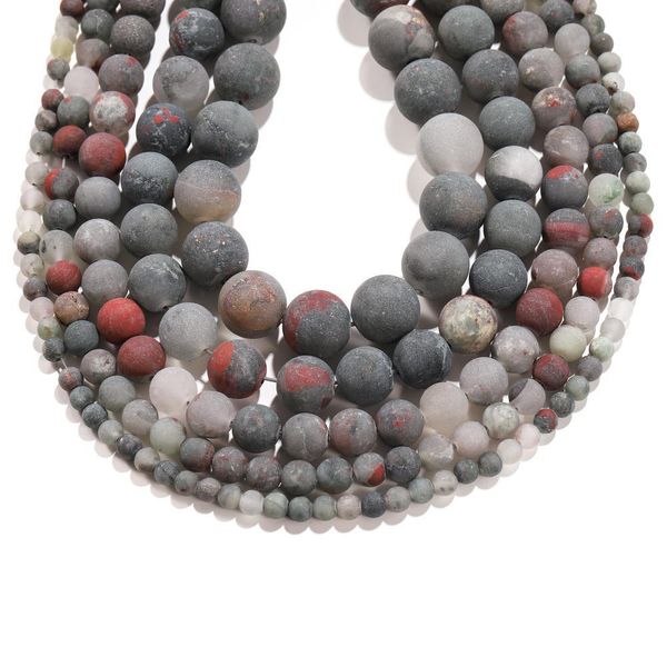 

1 strand lot 4 12mm natural stone dull polish matte african bloodstone beads for diy bracelet earrings jewelry making supplies h bbyiyb