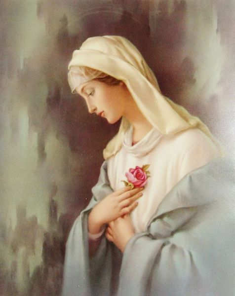 

catholic picture blessed virgin mary mystical rose rose mystica home decoration oil painting on canvas wall art canvas large pictures 201123