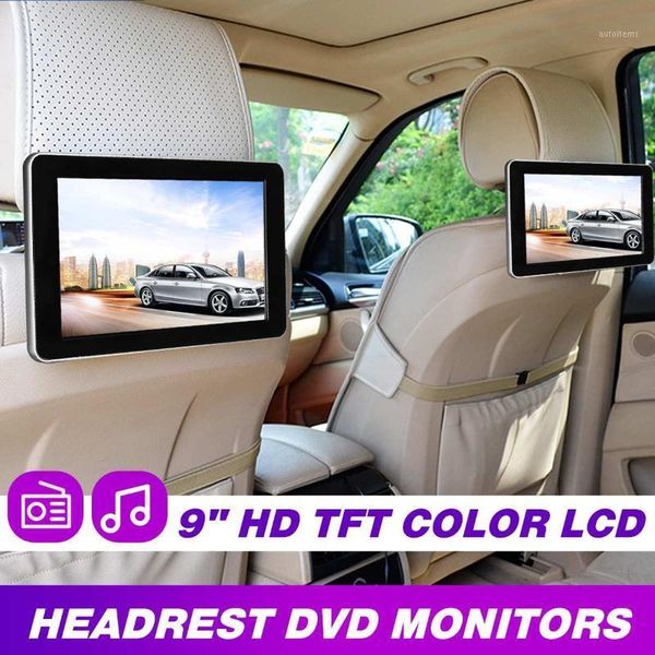 

9 inch car hd headrest audio monitor tft color lcd display digital screen av input radio support backup camera dvd player1