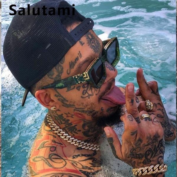 

sunglasses celebrity square for women overszie vintage eyewear men 2021 fashion punk sun glasses black white shades, White;black